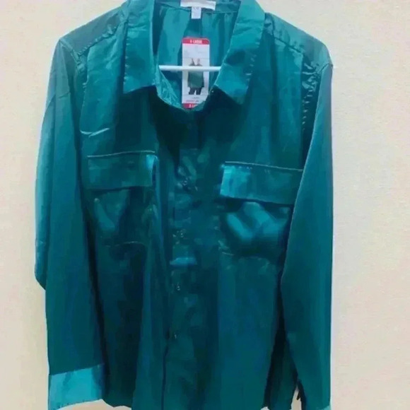 NWT Equipment Classic Signature Top, color is June Bug, Sz. XL - Picture 2 of 7